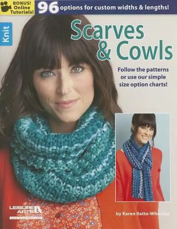 Used Knitted Scarf & Cowl Book - 96 Custom Width & Length Options, Bonus Online Tutorials by Karen Whooley (English Paperback)