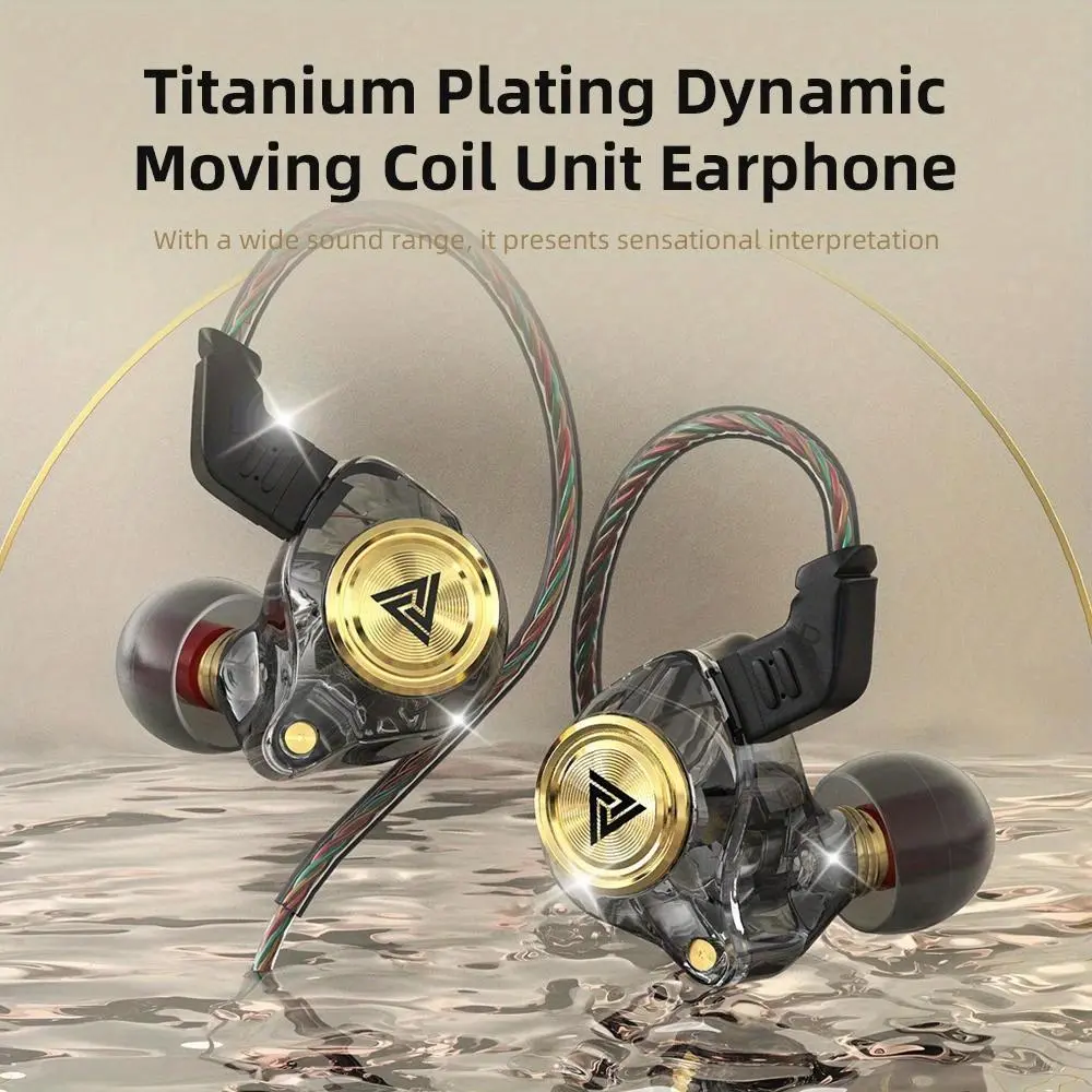 In-Ear Wired Earphones, Professional Wired IEM In Ear Monitors, Ergonomic Transparent Ear Hook Noise Isolating Earbuds, HiFi Lossless Stereo Deep Bass Wired Headphones for Stage Performance Singer Drummer Studio Recording Podcast Gaming