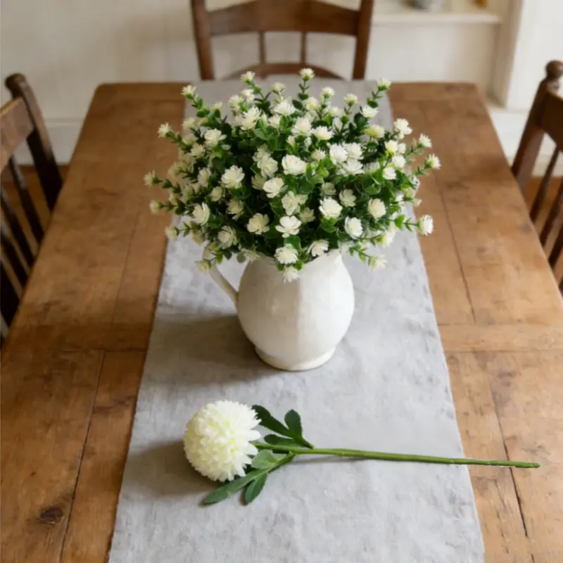 Low-Maintenance Faux Eucalyptus/Hydrangea Eternal Flowers - Minimalist Farmhouse Home Decor Centerpiece, Versatile Entryway Soft Decoration, Fresh Vibe Artificial Plant for Home Spaces
