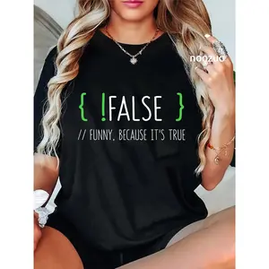 100% Cotton Programmer Computer Engineer Funny False Programming Coding T-Shirt