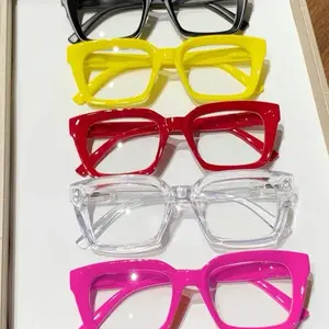 5pcs Unisex Square Transparent Lenses Glasses