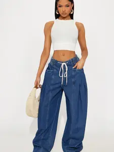 Monterey Loose Fit Flowy Denim Jeans - Dark Wash