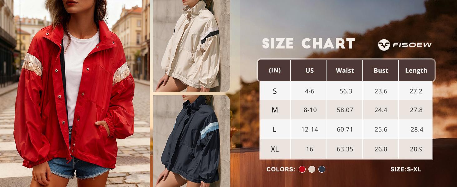 Women's Retro Windbreaker Jacket - On Sale! Patchwork Design Elastic Cuffs Adjustable Drawstring Hem Lightweight Casual Outerwear