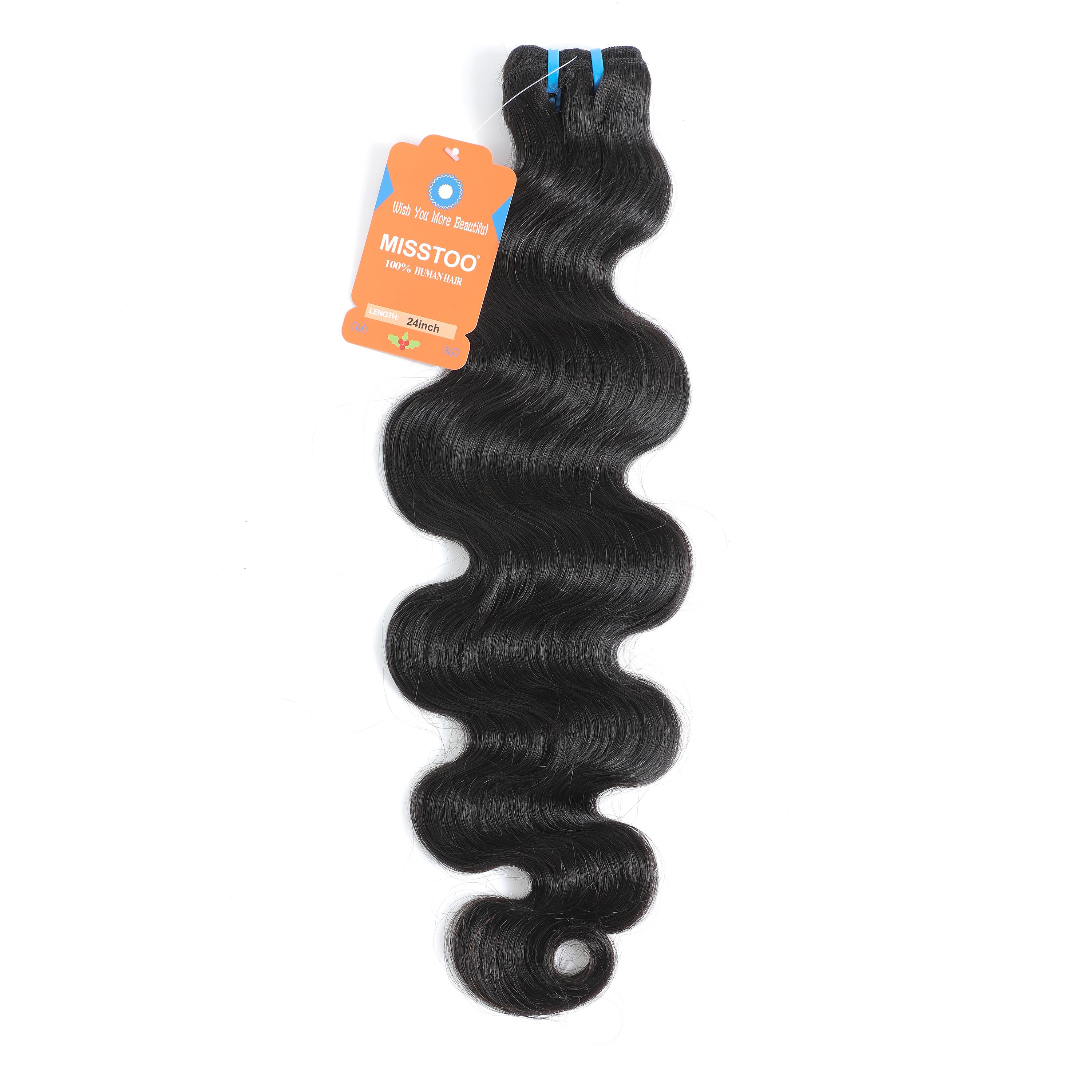 MISSTOO 15A 100% Brazilian Human Hair Body Wave Bundles Unprocessed Remy Hair Weave Sew In/Quick Weave Hair Bundles