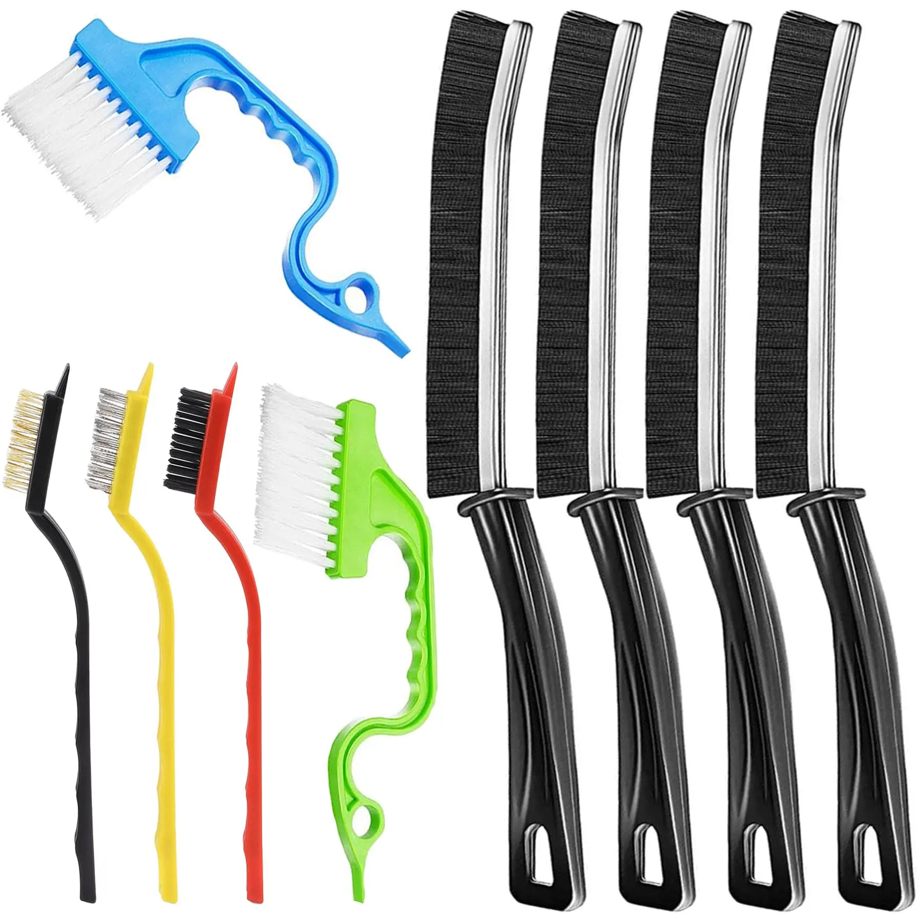 9 Pcs Hard Bristle Crevice Cleaning Brushes for Household Use, Gap Cleaning Brush Multifunctional Small Corner Cleaning Brush Set Tool for Groove Window Tracks Bathroom Kitchen all-purpose cleaner hard-bristled crevice Diy Tools Hand Tools