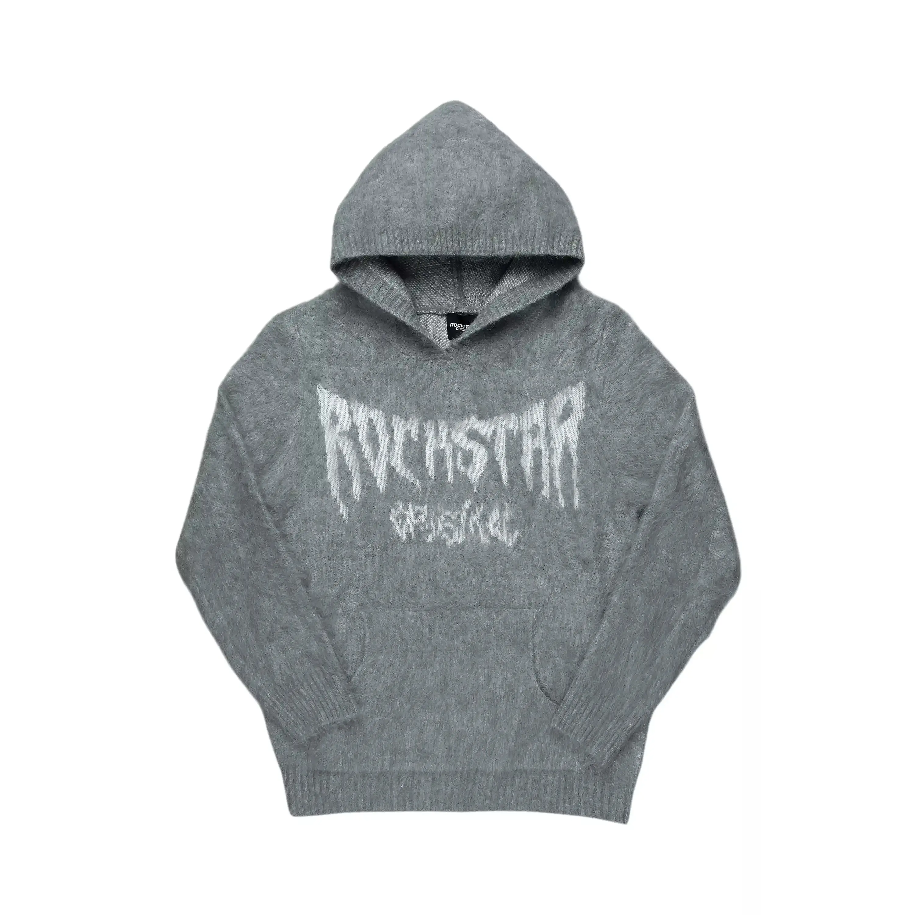 Andros Grey Graphic Knitted Hoodie