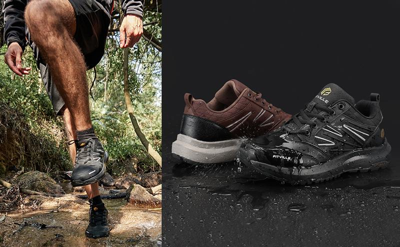 FitVille Men's Low-Top Sturdy Core Shoes outdoor shoes athletic shoes Slip Resistant Footwear Runner Casual Sneakers Outdoorfun Fathersdaygift Trail Running Versatile Running