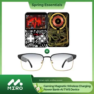 [Bundle & Save] MIRO W5 Smart Audio Glasses – 10-Hour Battery, Blue Light Filter, Stereo Audio – Wireless Wearable Headphones for Meetings, Work, Travel & Daily Entertainment, Ideal Gift for Professionals & Tech Lovers