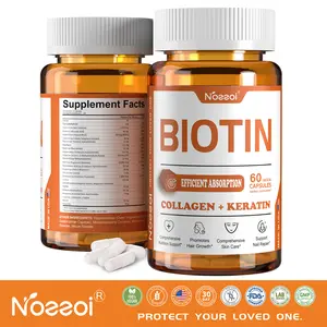 Biotin 10000mcg + Collagen Keratin | Hair Growth Vitamins for Thicker Hair Skin Nails