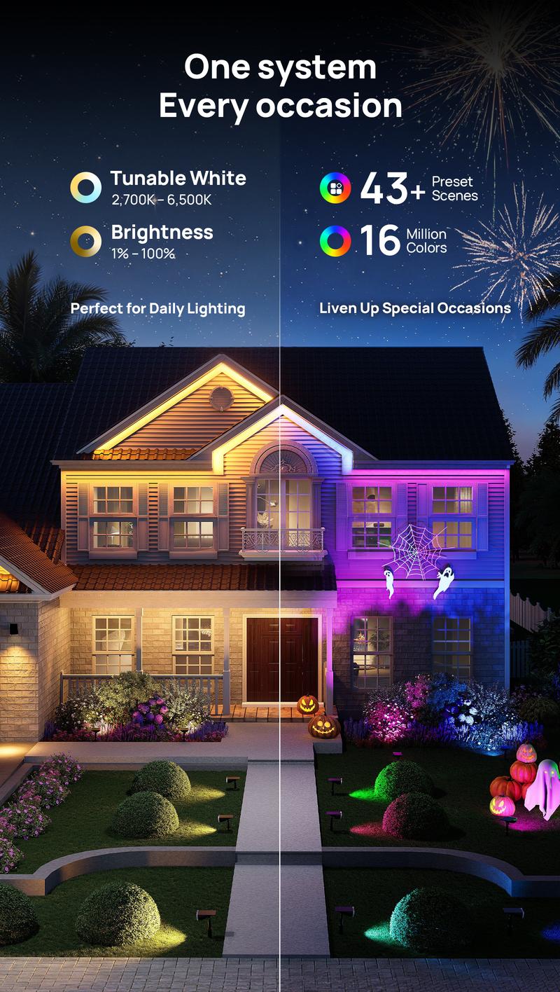 [Valentine’s Day Decor] Linkind Smart Solar Spotlight Outdoor APP Control Color Changing IP67 Waterproof Landscape Lighting for Yard Garden Pathway Valentine’s Day Decor