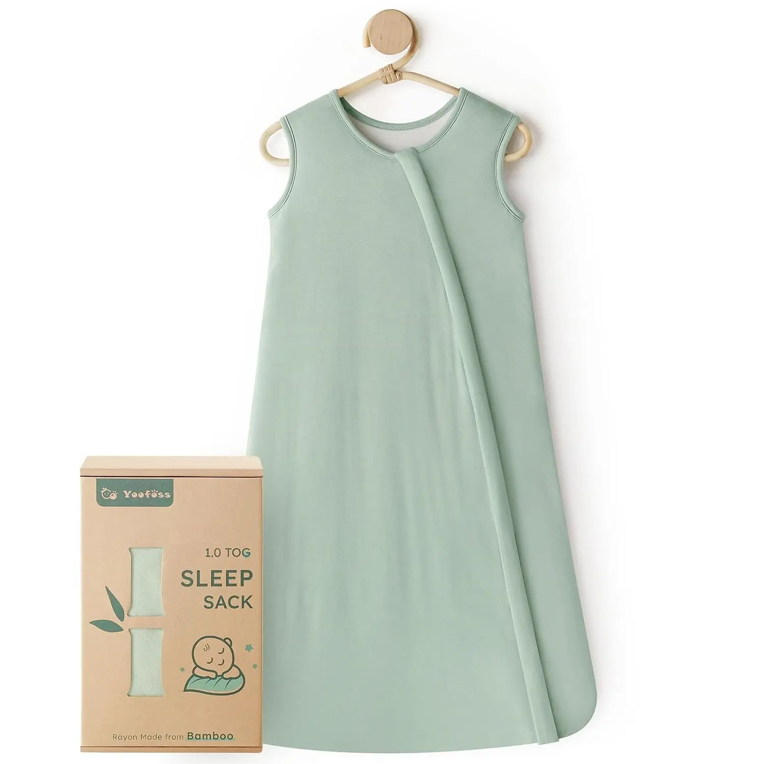Yoofoss Rayon Bamboo Breathable Baby Sleep Sack - 6-12 Months Summer TOG 0.5 Wearable Blanket, Super Soft Infant Toddler Sack with 2-Way Zipper & 2-Way Zip Ease