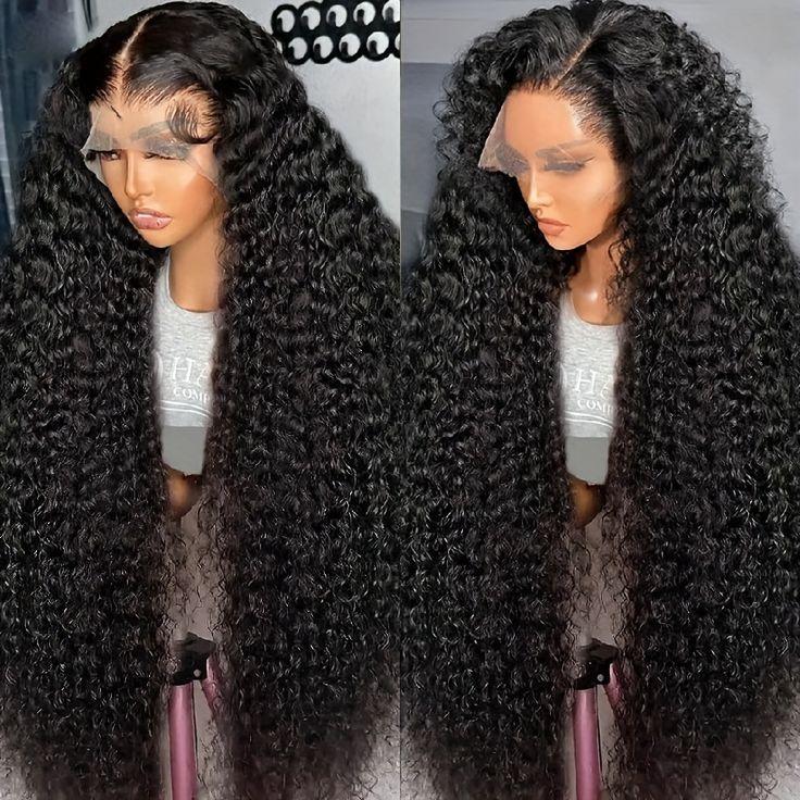 Bling Hair 30 32Inch Jerry Curly Wig Transparent 13x4 Lace Front Human Hair Wigs 180% Brazilian Kinky Curly 13x6 Frontal Wig Human Hair For Women