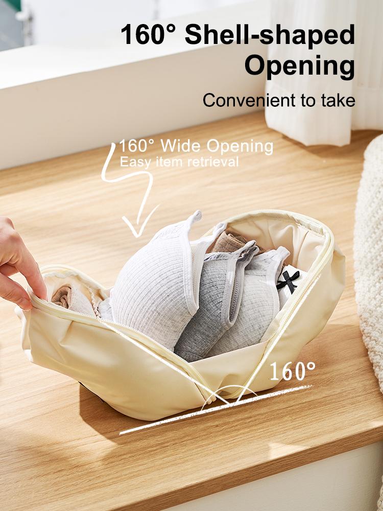 UFORU Lingerie Storage Bag Set of 2, Underwear Organizer Pouch, 3-in-1 Travel Packing Cube for Bras, Socks, and Intimate Apparel, Mini Storage Bags, Portable Packing Cubes for Travel and Business Trips, Luggage Compartment Organizers