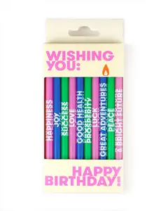 Wishing You... Birthday Candles - Multi Color (Set of 10)