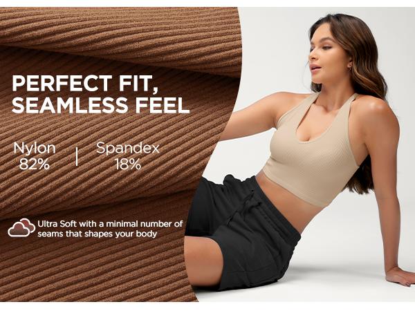 ODODOS 3-Pack Seamless Racerback Crop Tank for Women Ribbed Knit Soft Crop Tops