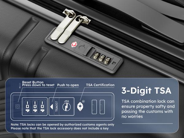 Sophia&William 20" Luggage Aluminum Frame Hard Shell Suitcase TSA Lock Suitcase USB Interface, PC+ABS Spinner