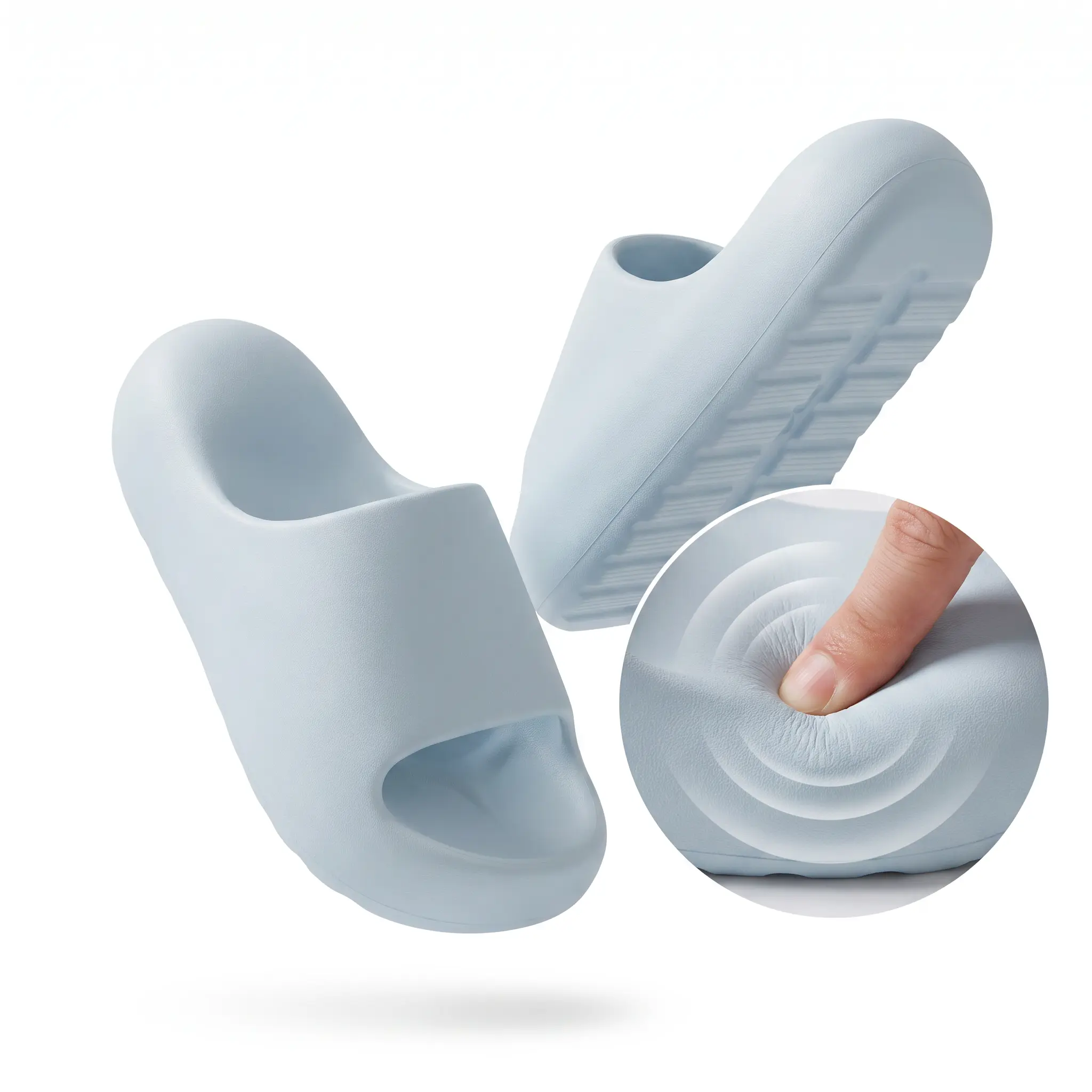 Unisex Summer Cloud Thick-Platform Slides, Waterproof Soft Foam Shock-Absorbing Non-Slip Slippers with Quick Dry Sole, Multi-Size Indoor/Outdoor Beach/Shower Footwear, Shock Absorb
