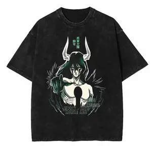 Japan Anime Bleach Aizen Sousuke Graphic Tee Men Unisex Washed Tshirts Manga Casual T Shirt Harajuku Male Cotton T-shirt