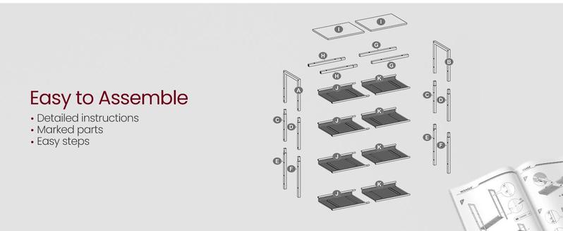 SONGMICS HOME Shoe Rack , Shoe Storage Shelves, 16-20 Pairs Shoe Organizer, Sturdy Wooden Top Steel Frame, Free Standing, Industrial