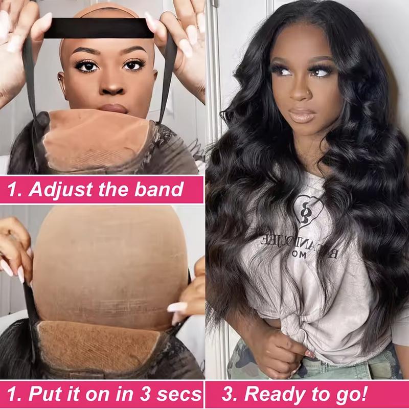 13X6 Glueless Drawstring Wig 180 Density Wear And Go Body Wave Wigs Human Hair Pre Cut Pre Plucked Body Wave Lace Front Wigs For Women 13X4 Pre Cut Lace Closure Wig Natural Hairline