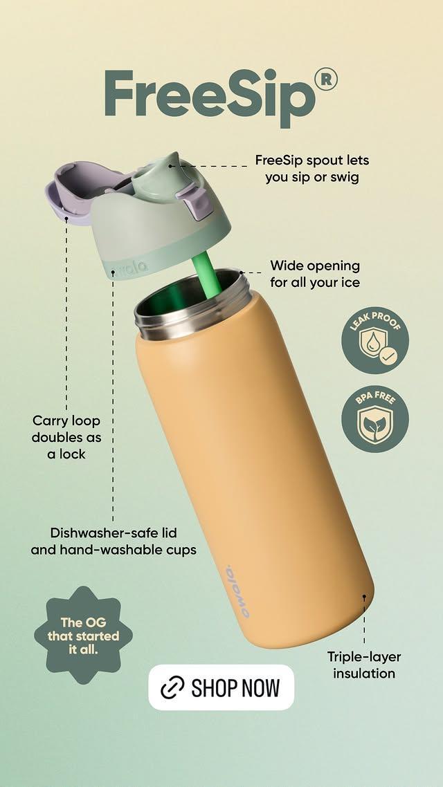 Owala Sugar Plum Fairy Edition 24/32oz Free Sip Valentines 2026 Water Bottle, Cute FreeSip Water Bottle Insulated Leakproof Stainless Steel Cup for Everyday Use Design Perfect for Teens, Girls, Travel & Work