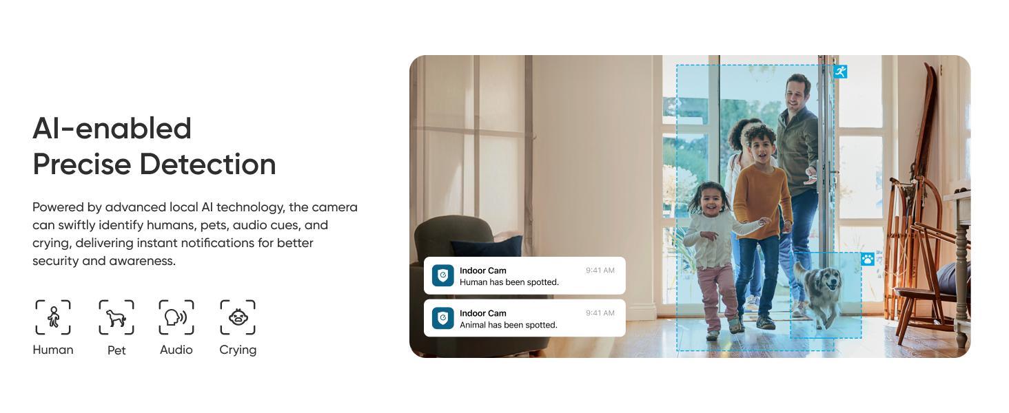 【Upgrade C220】eufy Indoor Cam E30, Latest Generation, 4K UHD Security Camera, 360 Pan-Tilt, Color Night Vision, AI Detection for Human/Pet/Audio/Crying, Human/Pet Auto Tracking, Works with Homekit
