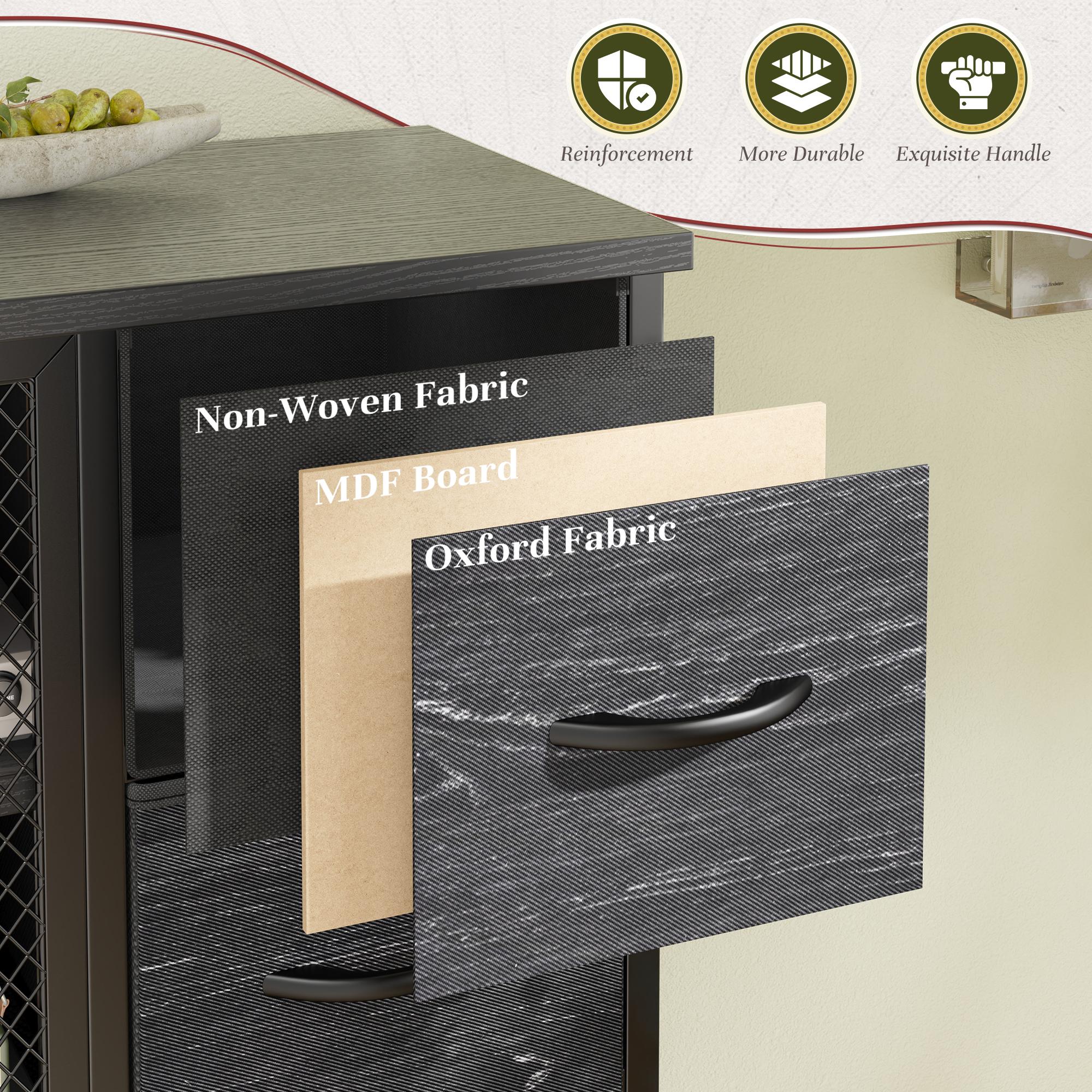 【Storage Cabinet】Raybee Heavy-Duty 10 Drawers Dresser for Bedroom,Thickened Board Material,Fabric Tall Dresser & Chests of Drawers with Metal Mesh Door,Organizer,drawerstorage in Cabinet,homedecor Furniture,easy assemble,38"W x 11.81"D x 48.1"H