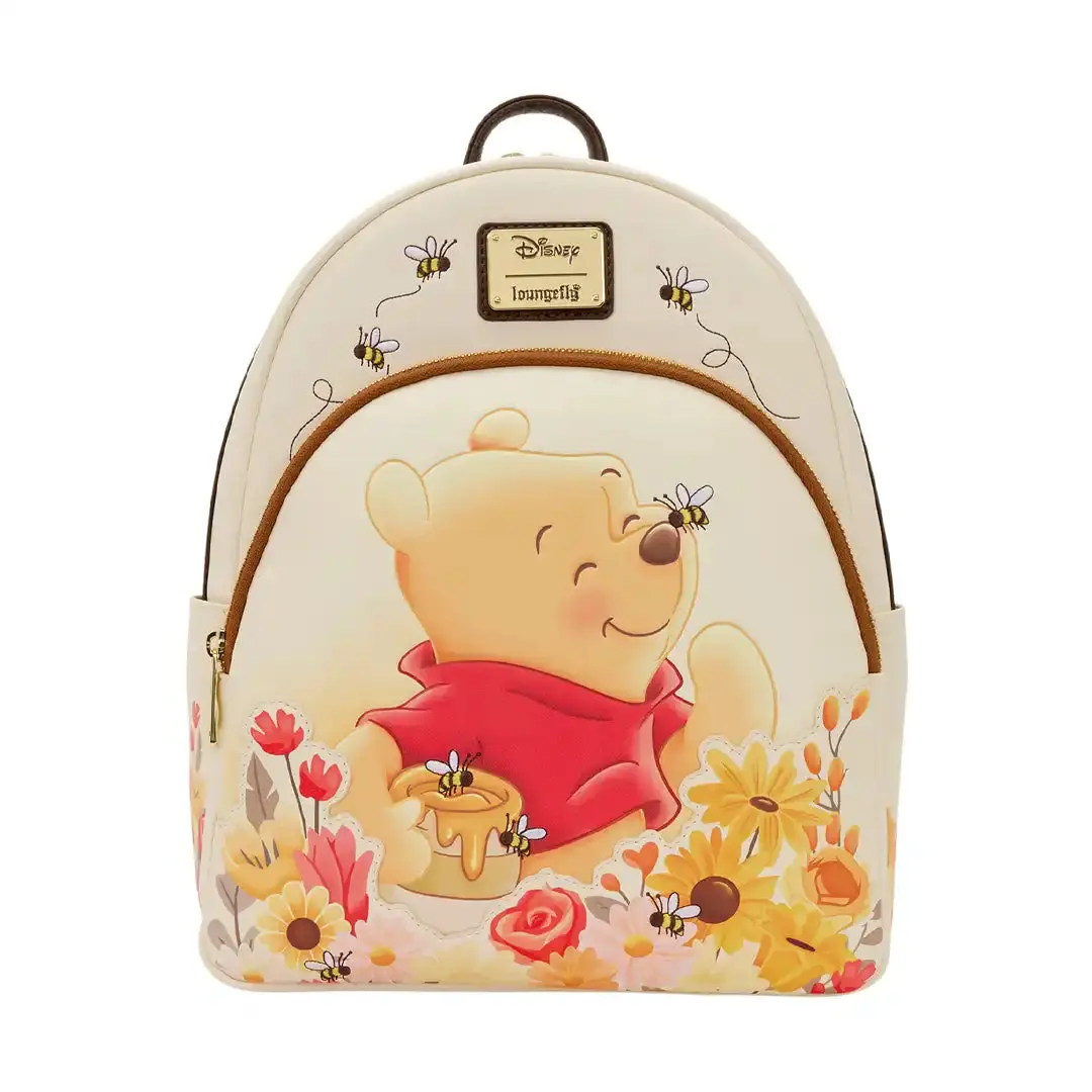 Loungefly Disney Winnie The Pooh Mini Carry Backpack - Cute Floral Casual Traveling Daypack, Functional Daily Luggage Bag