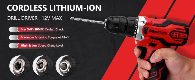 KingTool 276-Piece Tool Set Kit - Tool kit with 12V Cordless Power Drill Driver Toolbox Storage Case with Drawer, Drill Set Perfect for Homeowner, Diyer, Handyman KingTool 276-Piece Tool Set Kit - Tool kit with 12V Cordless Power Drill Driver Toolbox Storage Case with Drawer, Drill Set Perfect for Homeowner, Diyer, Handyman