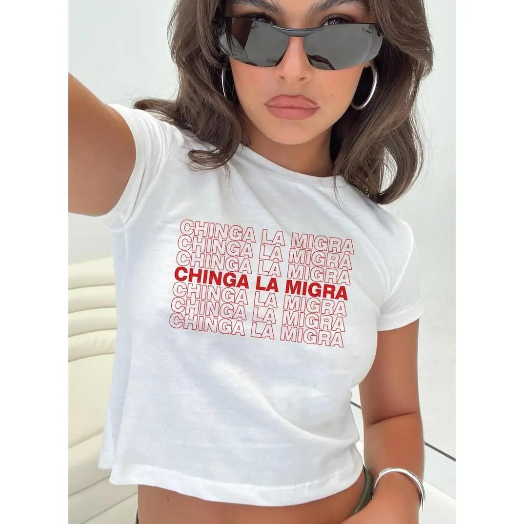 Chinga La Migra Baby Tee, Abolish ICE Crop Top, Fuck ICE Women's Tee, LA Ice Protest, Foxtrot Delta Tango, Resistance Shirt, Social Justice