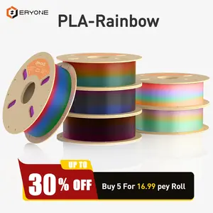 ERYONE   | silk twist color   |Multi Color Filament   |    | HS   Gradient RainbowSilk   |Brennung aus Titan  PLA|5-8m Color Change  3D Printer Filament 1.75mm +/- 0.03mm, 1kg (2.2lbs)/spool Matte Rainbow PLA