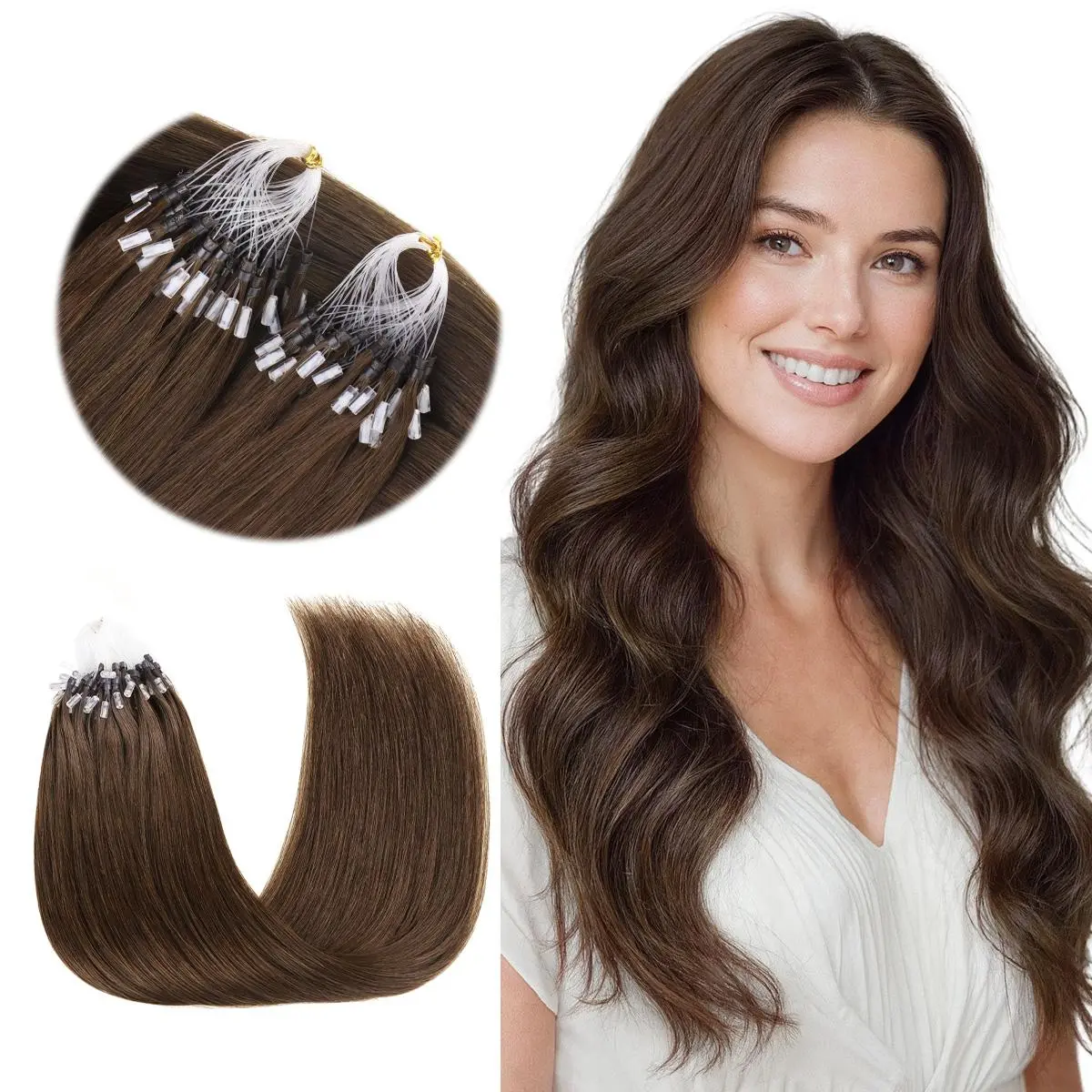 GOO GOO Micro Link EasyFit Remy Human Hair Extensions 14-24Inch 30-100g, Cold Fusion, Glueless Micro Loop Micro Ring Invisible Hair Extensions Natural Straight Micro Bead Hair Extensions summer hairstyles #tiktokshopbacktoschool #sohochic