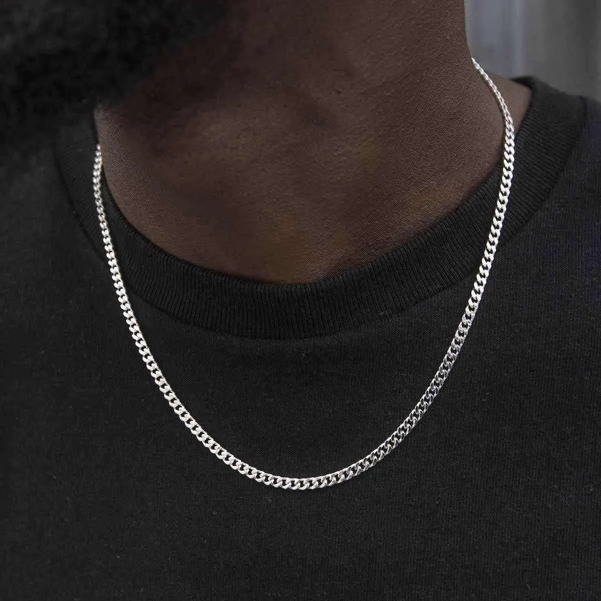 GLD Micro Cuban Chain 3mm | 14k White Gold 16-28" Inch Lengths Lifetime Guarantee  - Perfect Gift