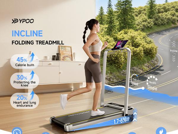 YPOO 300 lbs Slim Walking Pad with Manual Incline, Easy Home Cardio Treadmill for Walking and Light Jogging, Bluetooth App Tracking, Quiet and Compact Design for Small Spaces Foldable Walking Pad with Handle YPOO 300 lbs Slim Walking Pad with Manual Incline, Easy Home Cardio Treadmill for Walking and Light Jogging, Bluetooth App Tracking, Quiet and Compact Design for Small Spaces Foldable Walking Pad with Handle