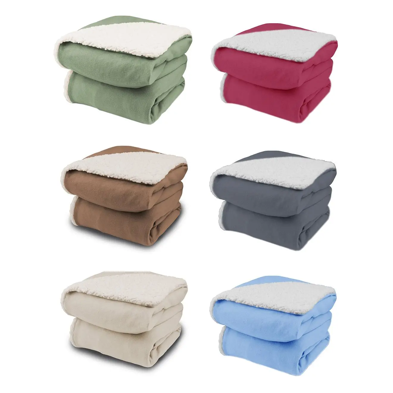 Biddeford Analog Comfort Knit Electric Heated Throw Blanket with Natural Sherpa