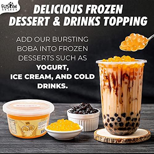 Boba Bursting Bobaz Popping Bobaz Pearls Fruit Tea Snack Toppings (490 Grams, Strawberry)