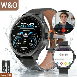 W&O 4G SIM Card Android Smart Watch, 1.73'' AMOLED Large Screen 3GB+32GB Smartwatch for Men Women with Rotating Camera WiFi GPS, 800mAh Fitness Activity Tracker Watch