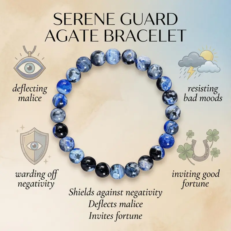 Blue Fire Agate Beaded Strand Bracelet Handmade 8mm Round High Quality Unisex Healing Crystal Bracelet for Protection Healing Energy Meditation Focus Anniversary Gift