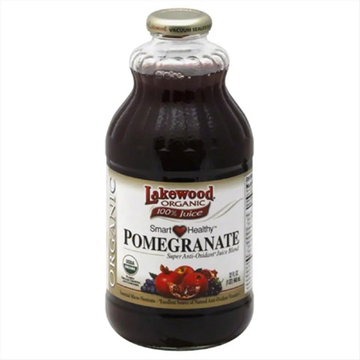 Lakewood Organic Pomegranate Fruit Beverage - Natural, Vitamin-Rich, Heart Healthy - 32 Fl Oz, Pack Of 6