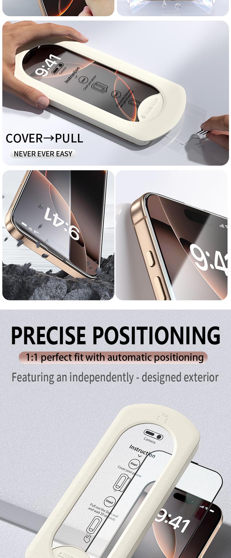 Premium Upgraded Privacy Screen Protector Dustproof Bubble-Free Design Ultra-Clear 2 Pack for iPhone Anti-Spy Fingerprint-Proof Tempered Glass Full Protection