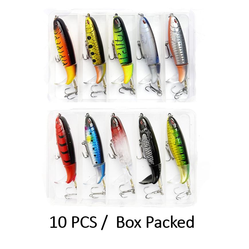 [FreeShip] 5/10pcs Artificial Fishing Lure, 13.5g Simulation Fishing Lure with Hook, Fishing Accessories for Outdoor Fishing Equipment, 10cm Whopper Plopper, Swimbaits, Fishing Lure Bait