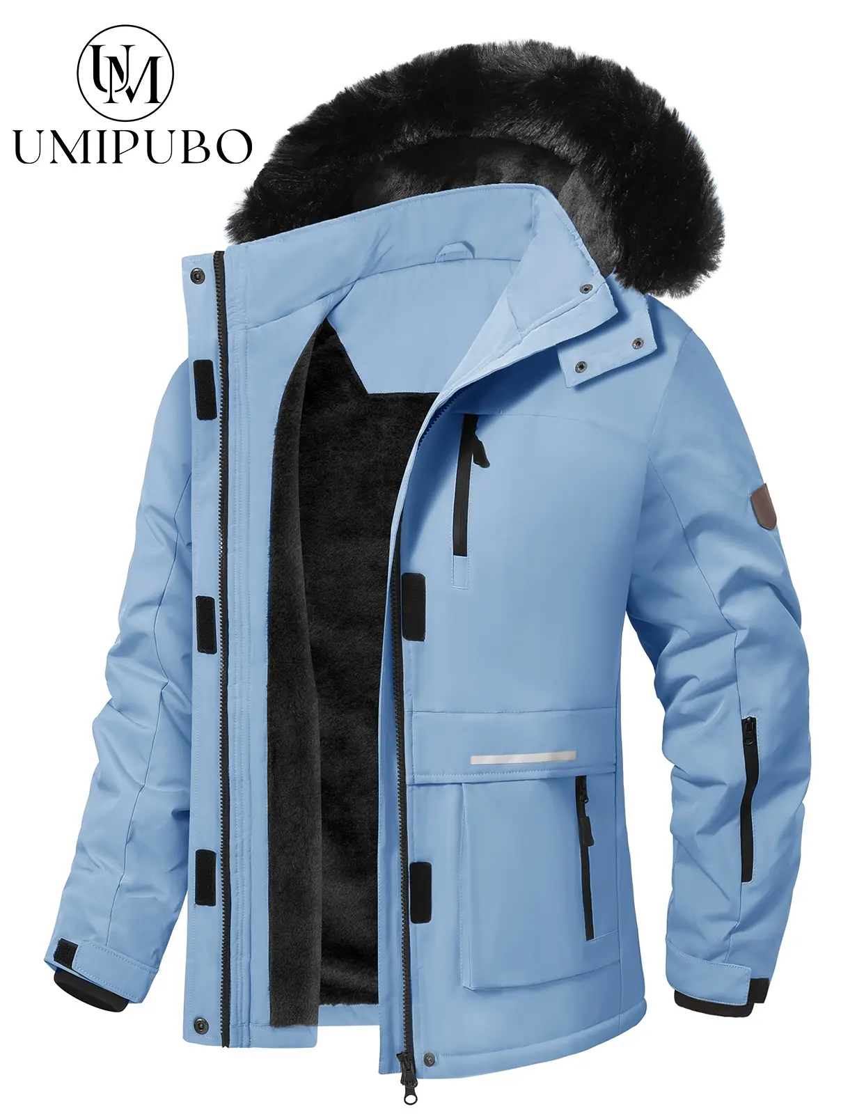 UMIPUBO Winter Women's Waterproof Ski Jacket Warm Winter Coat Mountain Windproof Fleece Jacket Outdoor Hiking Jacket with Removable Hood