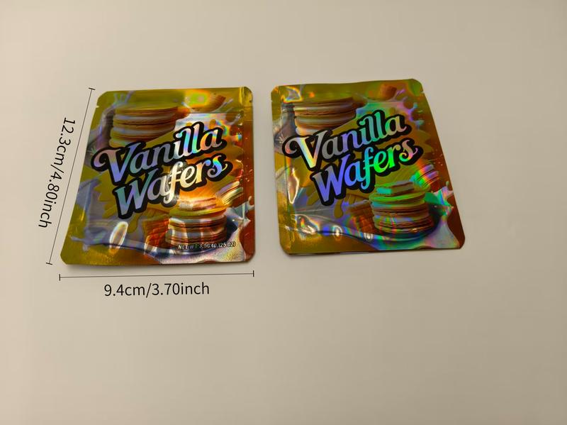 100pcs 3.5g Mylar Bags |     Exotic, Gift, Storage, Ziplock, Party Packs, Zipper, Resealable Bags |     Suitable for Christmas, Halloween, Event Party |     Style 96, Made of Polypropylene