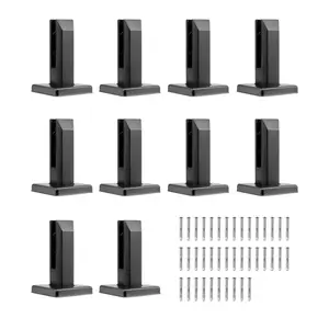 VEVOR Glass Clamp,  , 10 PCS Square Glass Railing Bracket for 0.31 "-0.47 " Tempered Glass, 304 Stainless Steel Glass Mounting Clamp, 0.12” Thick Glass Shelf Bracket for Balcony, Garden, Deck, Stair