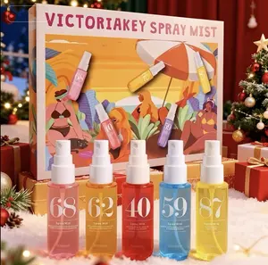5-Piece Fragrance Spray Set, Alcohol-Free, Aromatic Fruity Fragrance, Multi-Use for Body, Hair, Clothes, Powerful Odor-Eliminating, Long-Lasting Scent, Gentle Skin-Friendly Non-Irritating, Residue-Free, Compact Portable, Suitable for Vacat