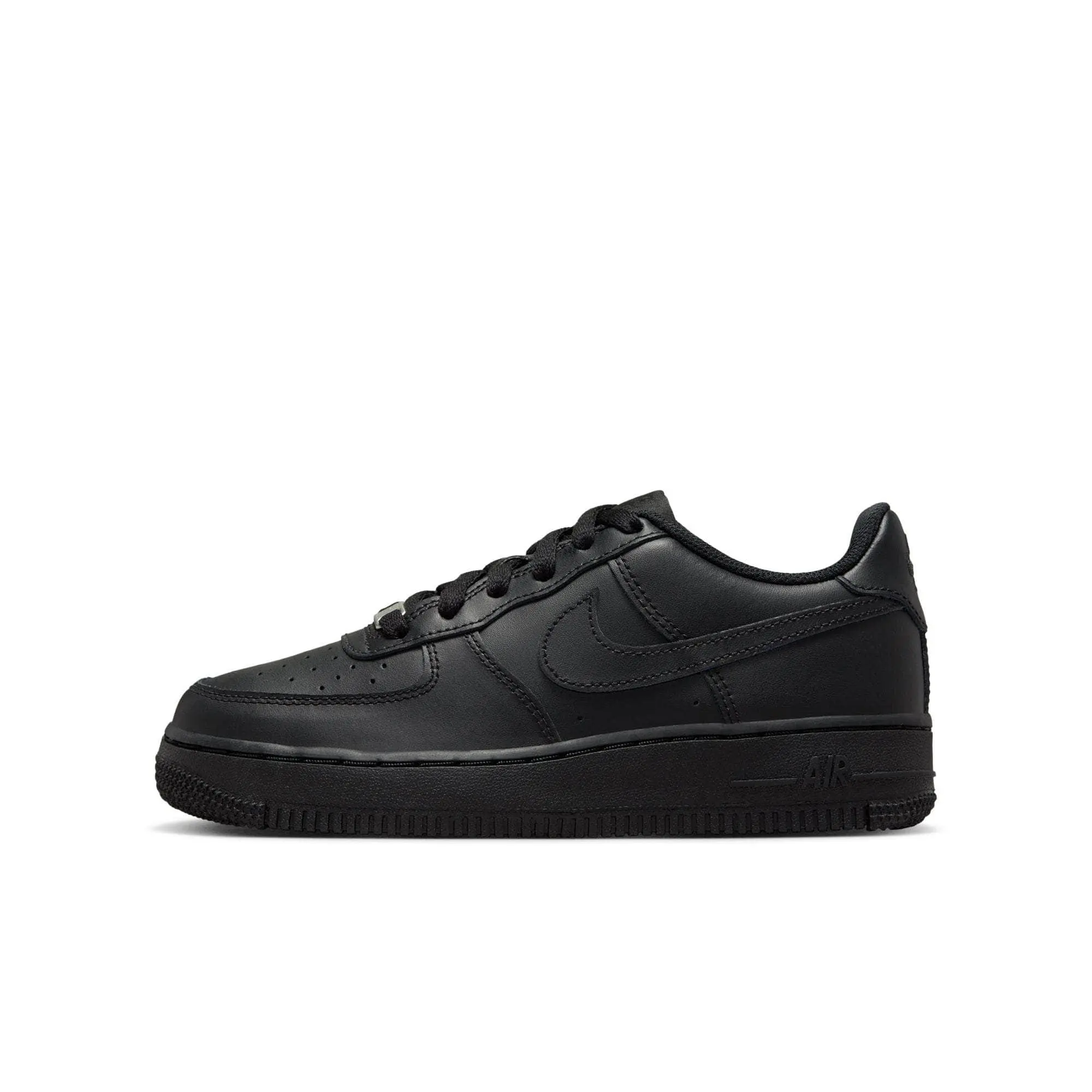 Kids' Leather Hoopshoes, Classic Low-Cut Basketball Sneakers with Padded Collar and Cushioned Heel, Style FV5951-001, Laces, Athletic Shoes, Sports Shoe, Low Top Sneakers, Hooping, Perforations, Leather Blend, Rubber, Traction And Durability, Synthetics,