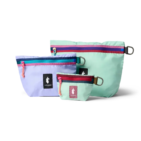Cotopaxi Del Día Mystery Color Recycled Expandable Portable Travel Organizer - 3-Pouch Set, Organizing Pouch, Storage Bag Organizer, Flat-Fold Zipper All-Purpose Kit