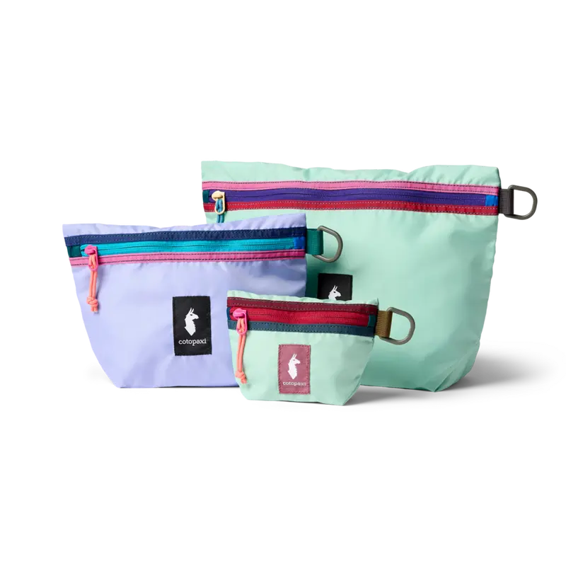 Cotopaxi Del Día Mystery Color Recycled Expandable Portable Travel Organizer - 3-Pouch Set, Organizing Pouch, Storage Bag Organizer, Flat-Fold Zipper All-Purpose Kit