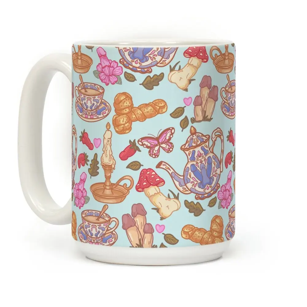 Cottagecore Peens Pattern Coffee Mug, funny Coffee Mug, Gift Ideas Ceramic