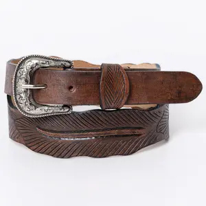 American Darling Full Grain Genuine Leather Belt Men and Women Western with Removable Buckle